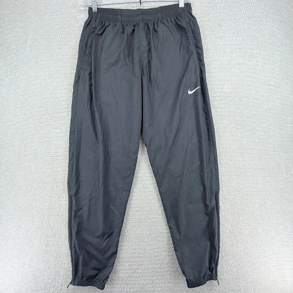 Nike Team Miler Repel Pants Men's Large Black Running Track Ankle Zip DH8110